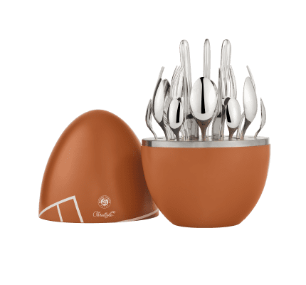 christofle 24-piece silver-plated flatware set with chest 1