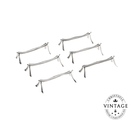 christofle vintage silvered knife holders - set of 6 2