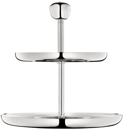 2-tier pastry stand  Jardin d'Eden  Silver plated