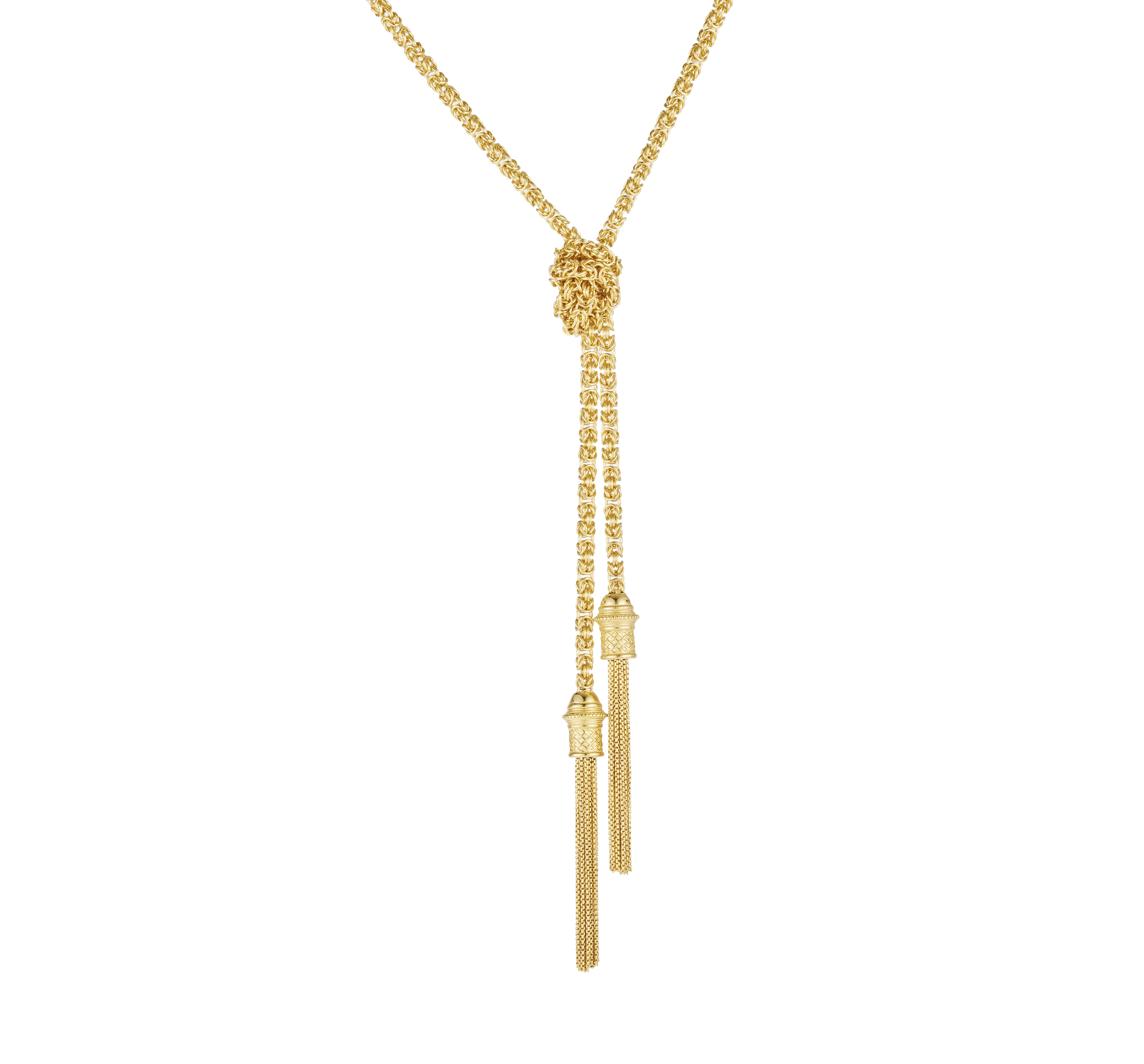 christofle sterling silver gilded 18 carats tie necklace chain 3