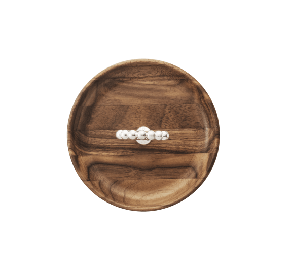 Silver-Plated and Walnut Bowl - 14cm