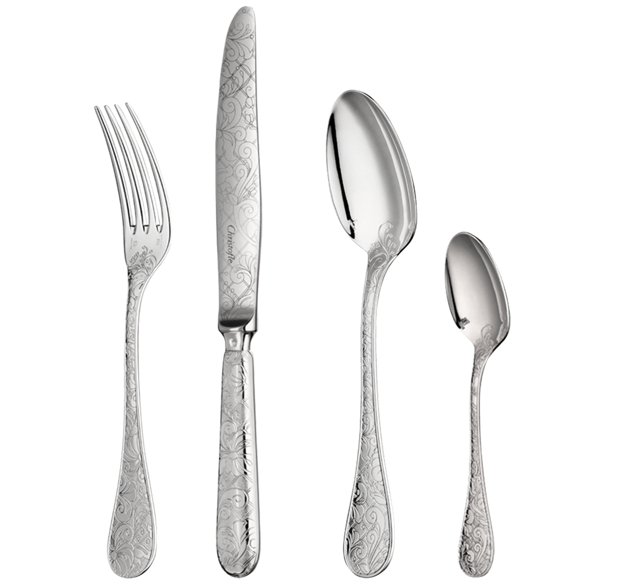 christofle 24-piece silver-plated flatware set with chest 2