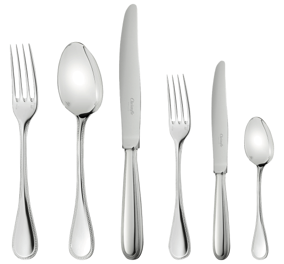 christofle 36-piece silver-plated flatware set with free chest 1