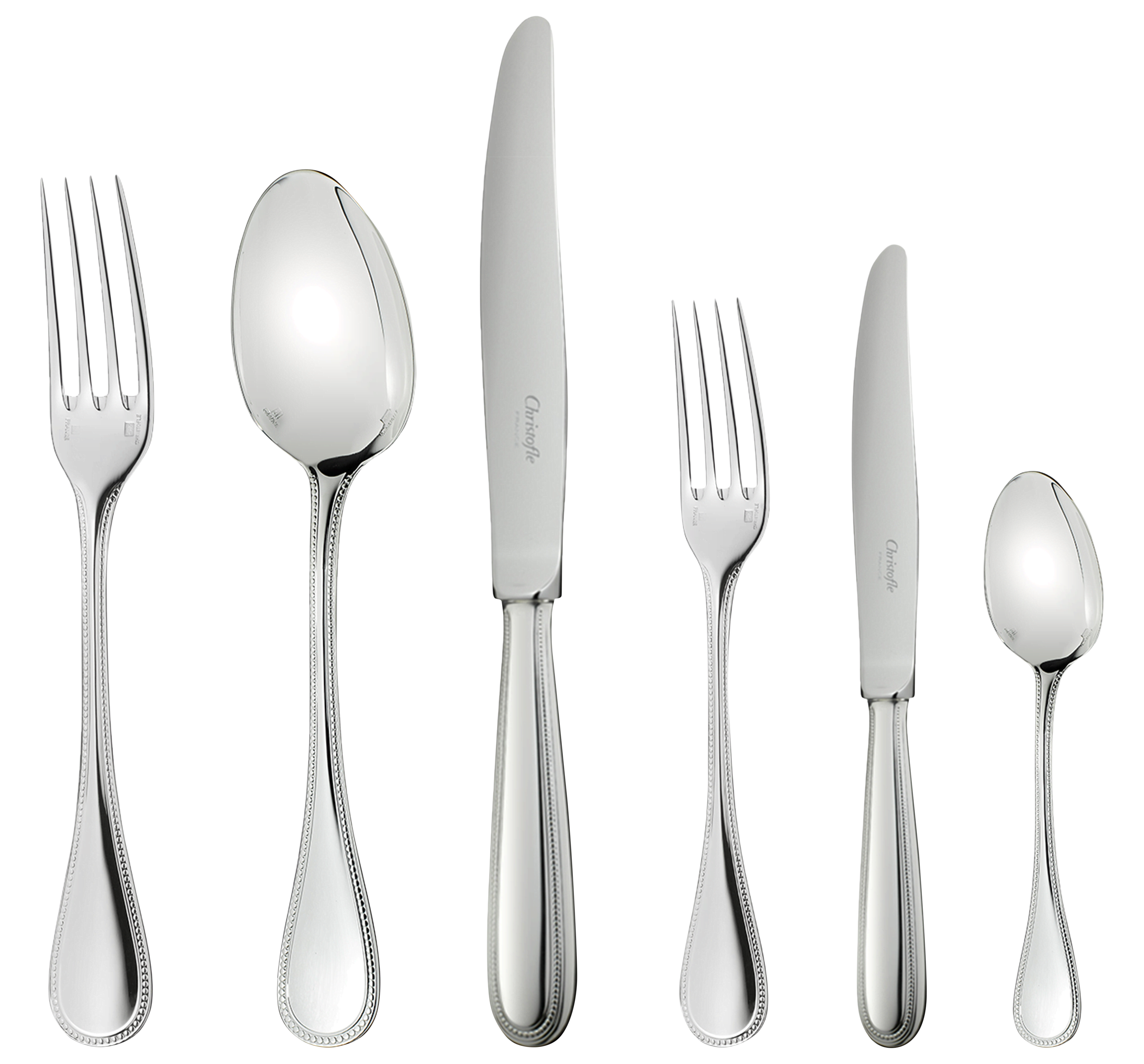 christofle 36-piece silver-plated flatware set  with chest 1