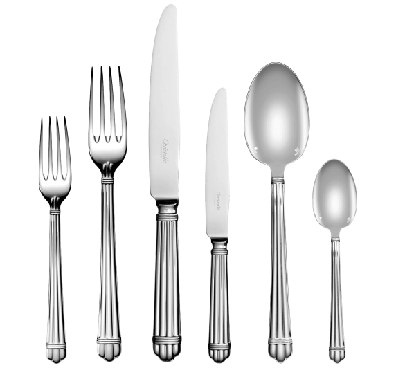 christofle 36-piece sterling silver flatware set with free chest 1