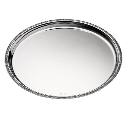 christofle large silver-plated circle tray - 39 cm 1