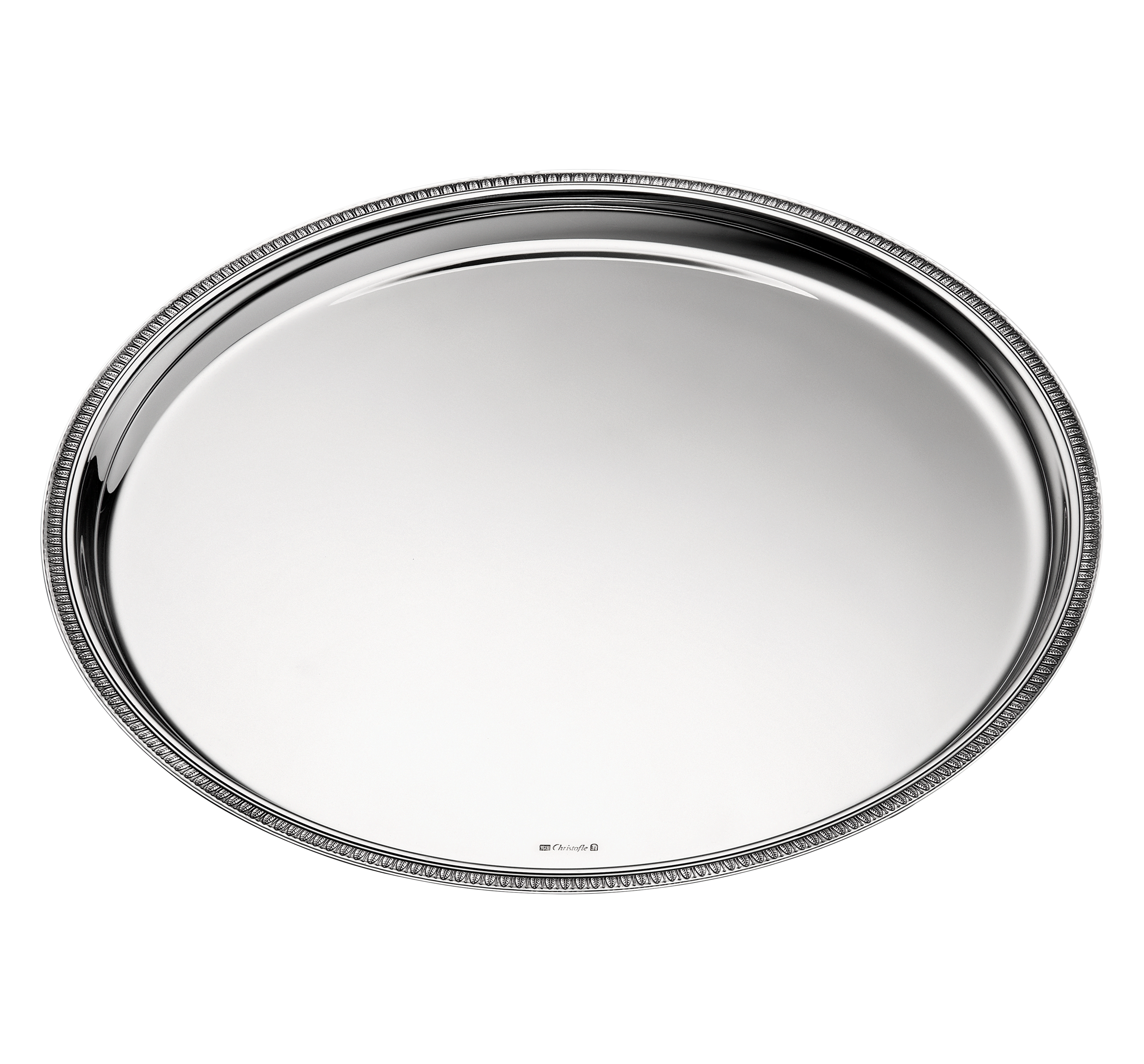 christofle plateau rond en métal argenté - 39 cm 1