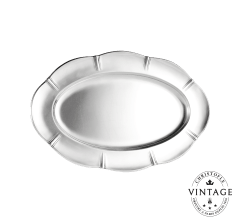 38cm Oval Platter Lobes et Godrons, Silverware - Vintage