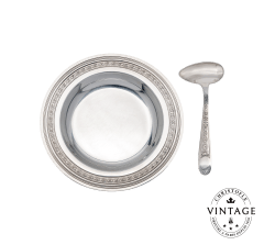 christofle vintage silvered soup plate and spoon 1