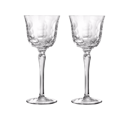 christofle set of 2 crystal white wine glasses 0