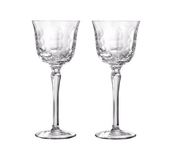 christofle set of 2 crystal white wine glasses 0