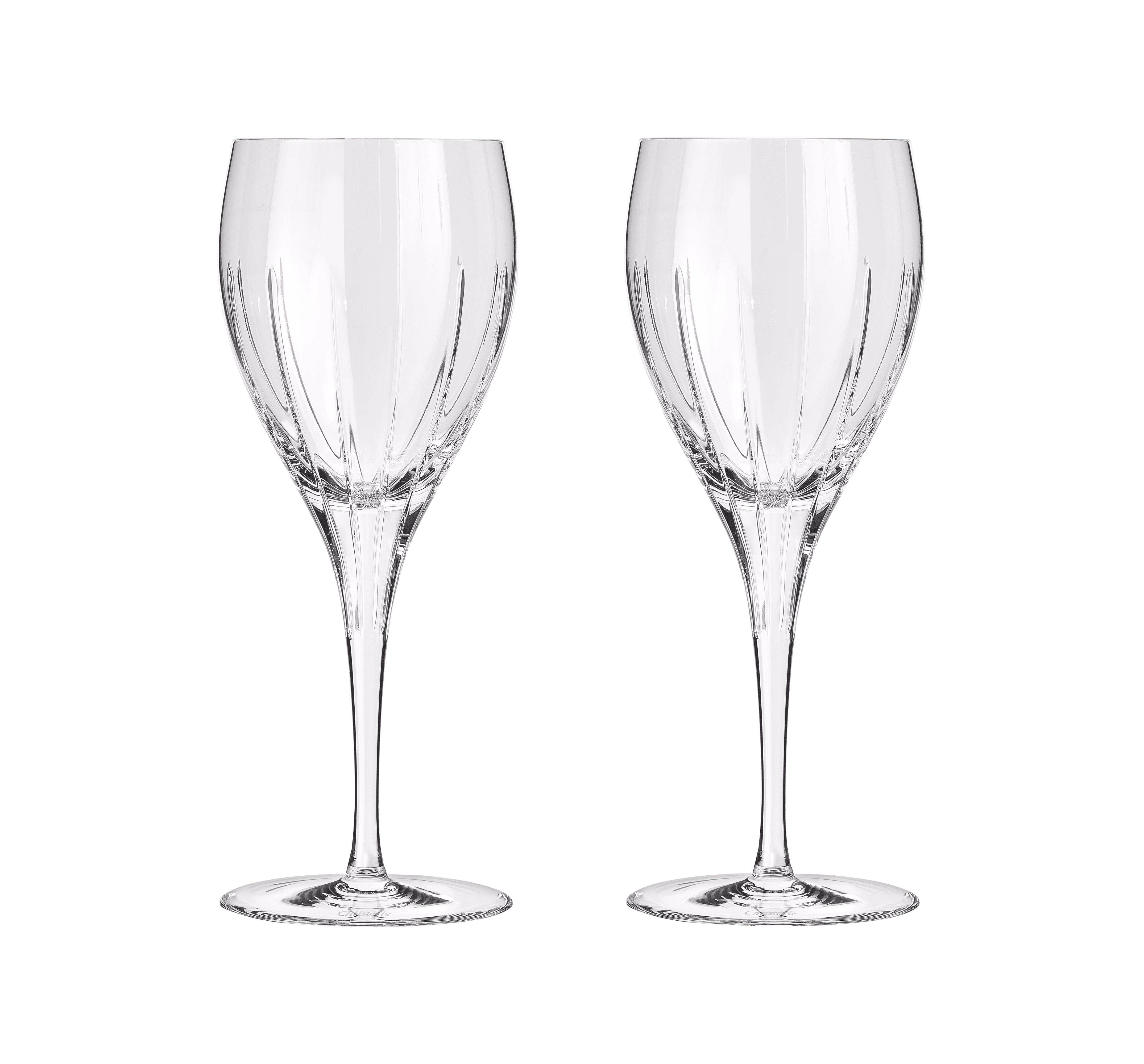 christofle lot de 2 verres à vin blanc en cristal 0