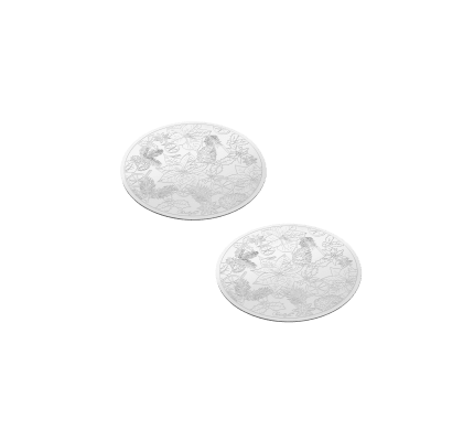 Set of 2 stainless steel coasters  Bouquet Givré