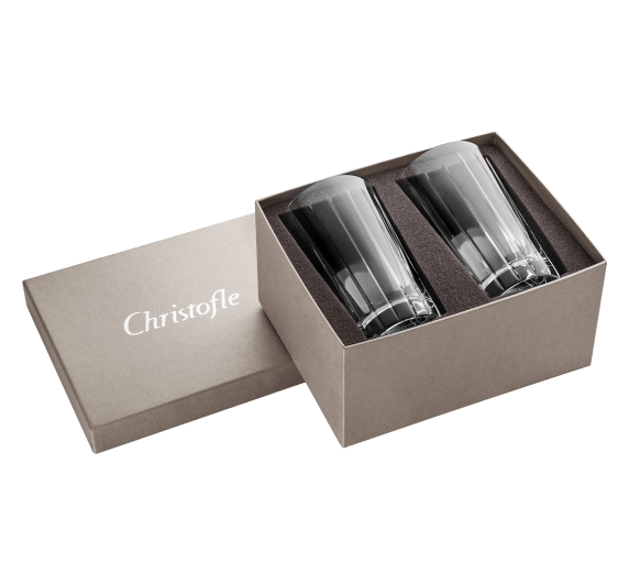 christofle set of 2 highball crystal glasses 0