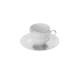 christofle 2 Porcelain Coffee Cup and Saucers Platinum Finish