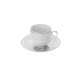 christofle 2 porcelain coffee cup and saucers platinum finish 0