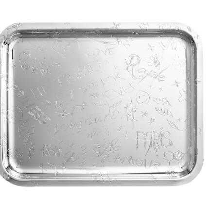 christofle rectangular tray 36x28cm graffiti  silver plated 1