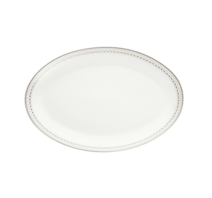 christofle Porcelain Oval platter 28 cm Platinum Finish