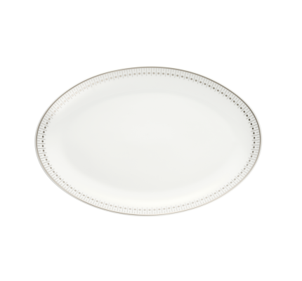 christofle porcelain oval platter 28 cm platinum finish 0