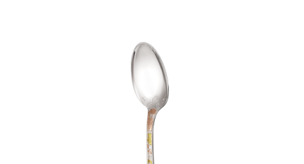 christofle partially gilded silver plated dessert spoon - pink and yellow gold 2