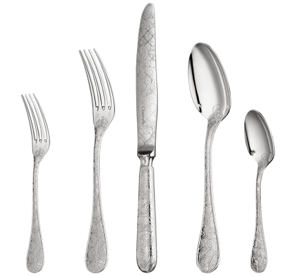christofle individual place settings (5 pieces) jardin d'eden  silver p 1