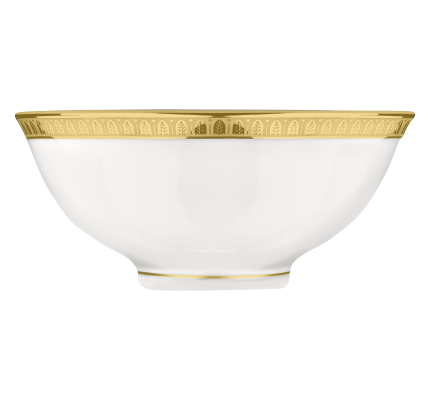 Porcelain Chinese Soup Bowl Gold finish