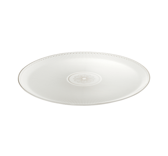 christofle porcelain pie dish platinum finish 2