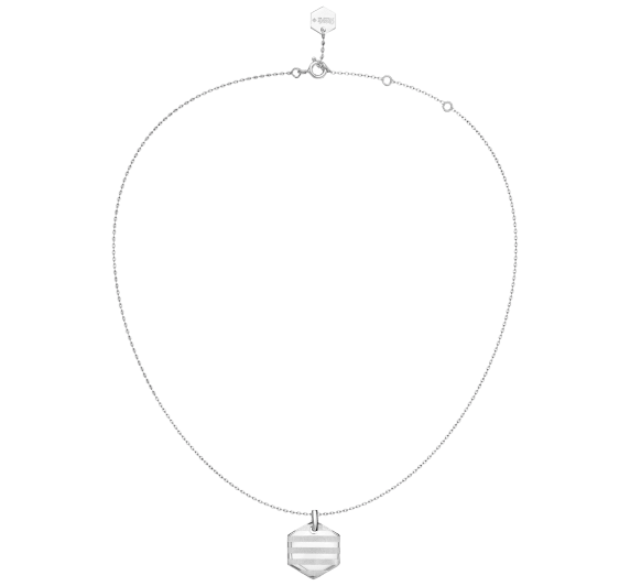 christofle sterling silver hexagon chain necklace 1