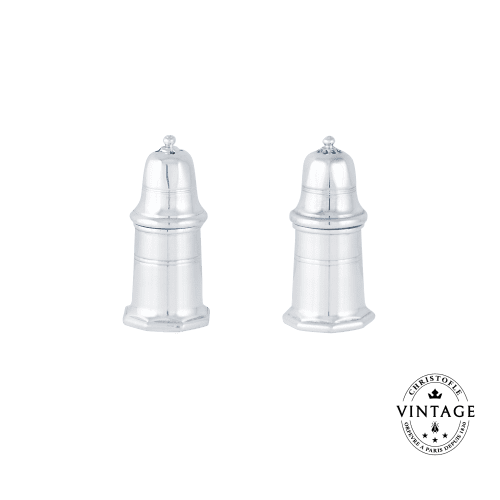 Christofle Salt and Pepper Shakers, Silverware - Vintage Villars