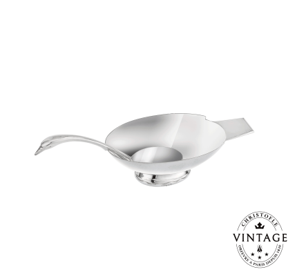 christofle gravy boat swan, silverware - vintage 1