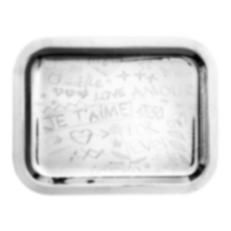 Rectangular tray 26x20cm Graffiti  Silver plated