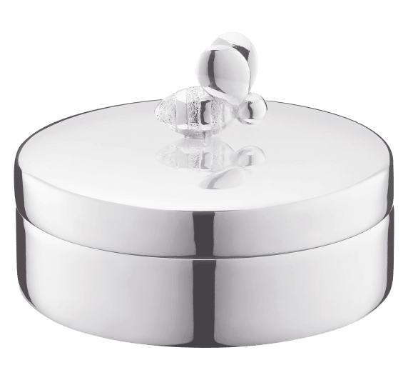 christofle round secret box beebee  silver plated 2