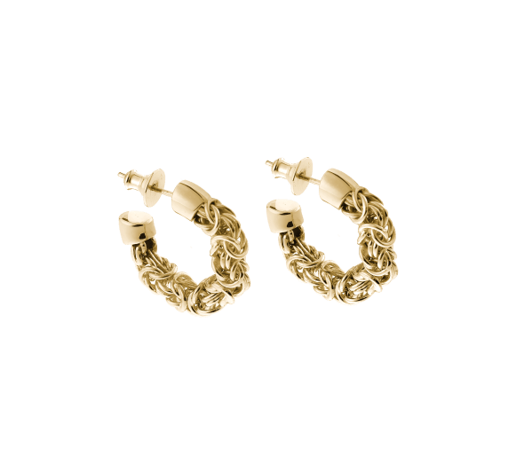 christofle sterling silver gilded 18 carats hoop earrings  1