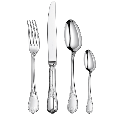 christofle flatware set for 12 people (48 pieces) marly  silver plated 1