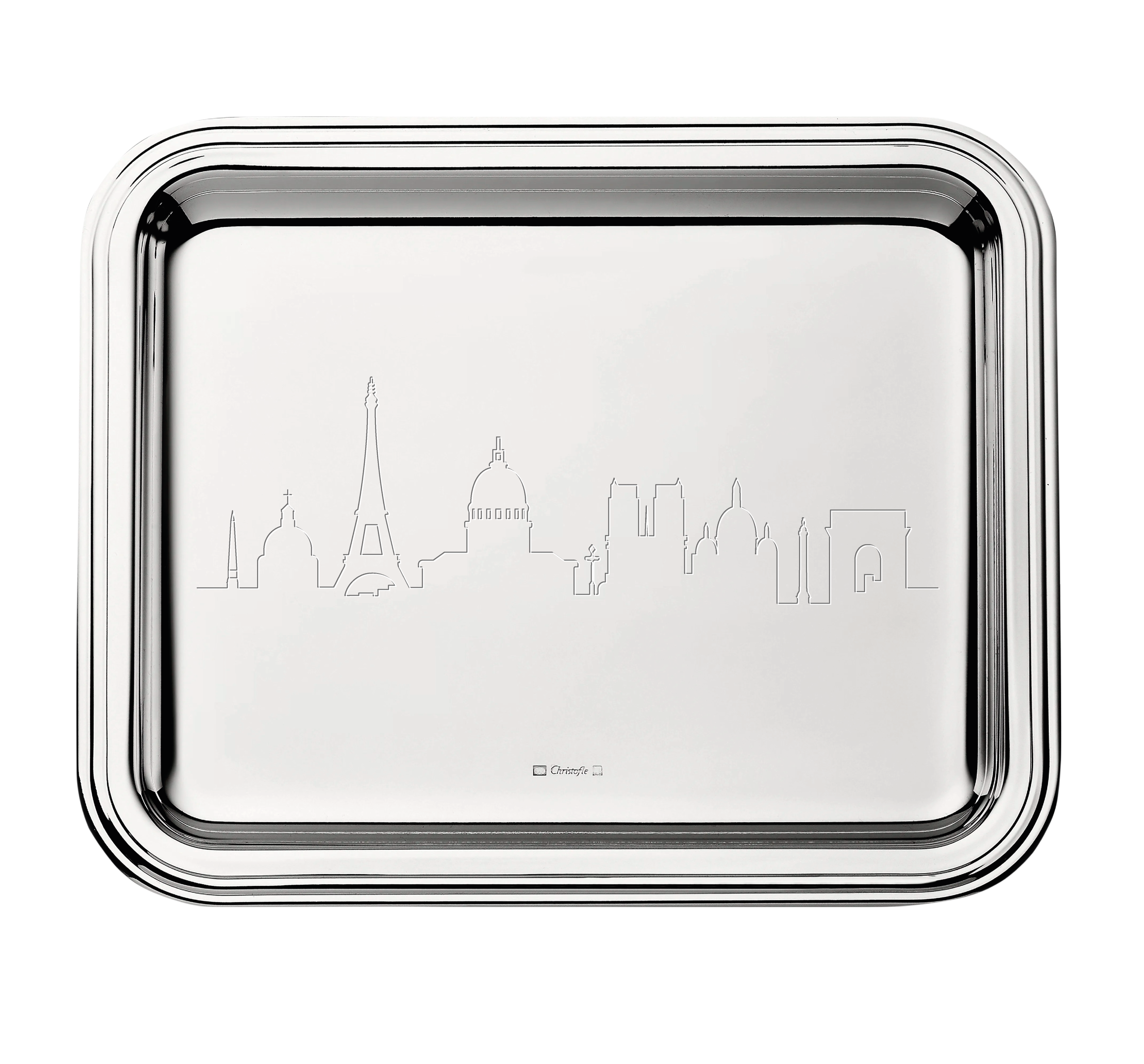 christofle plateau rectangulaire en métal argenté paris - 20 x 16 cm 1