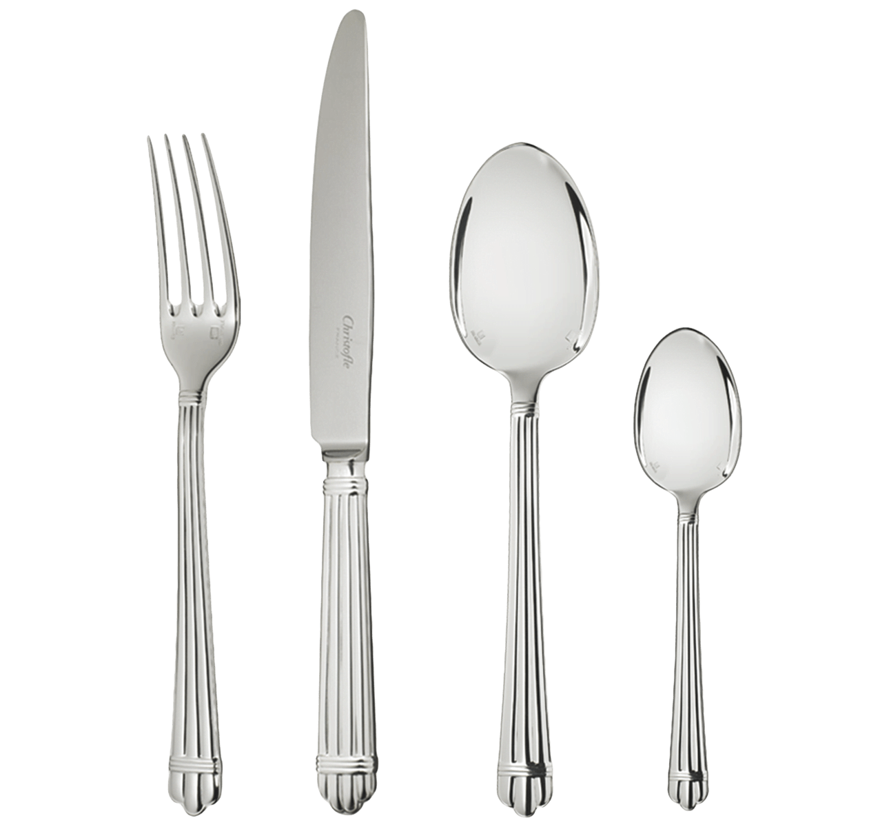christofle 24-piece silver-plated flatware set with chest 2