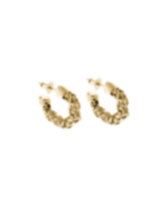 Boucles d'oreille créoles en argent massif dorées 18 cts Pompon