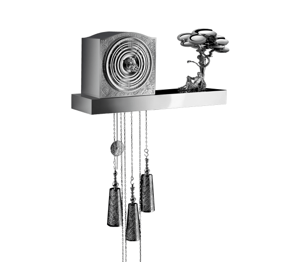 christofle cuckoo clock jardin d'eden stainless steel 2