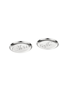 Two Porcelain Coasters Platinum Finish Chri-Chri Two Porcelain Coasters Platinum Finish Chri-Chri