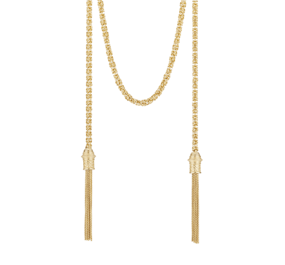 christofle sterling silver gilded 18 carats tie necklace chain 2