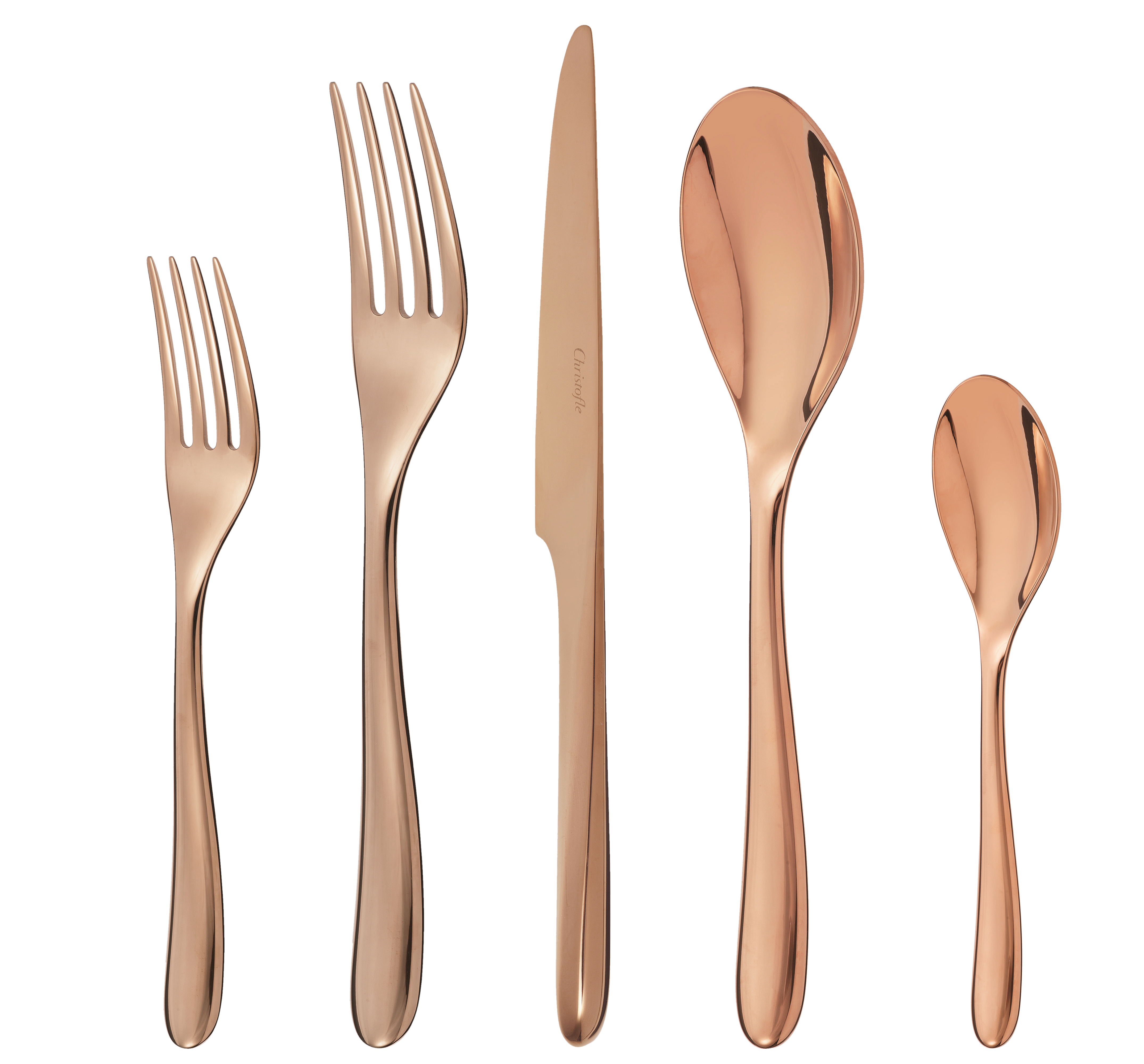 christofle copper stainless steel 5-piece place setting 2
