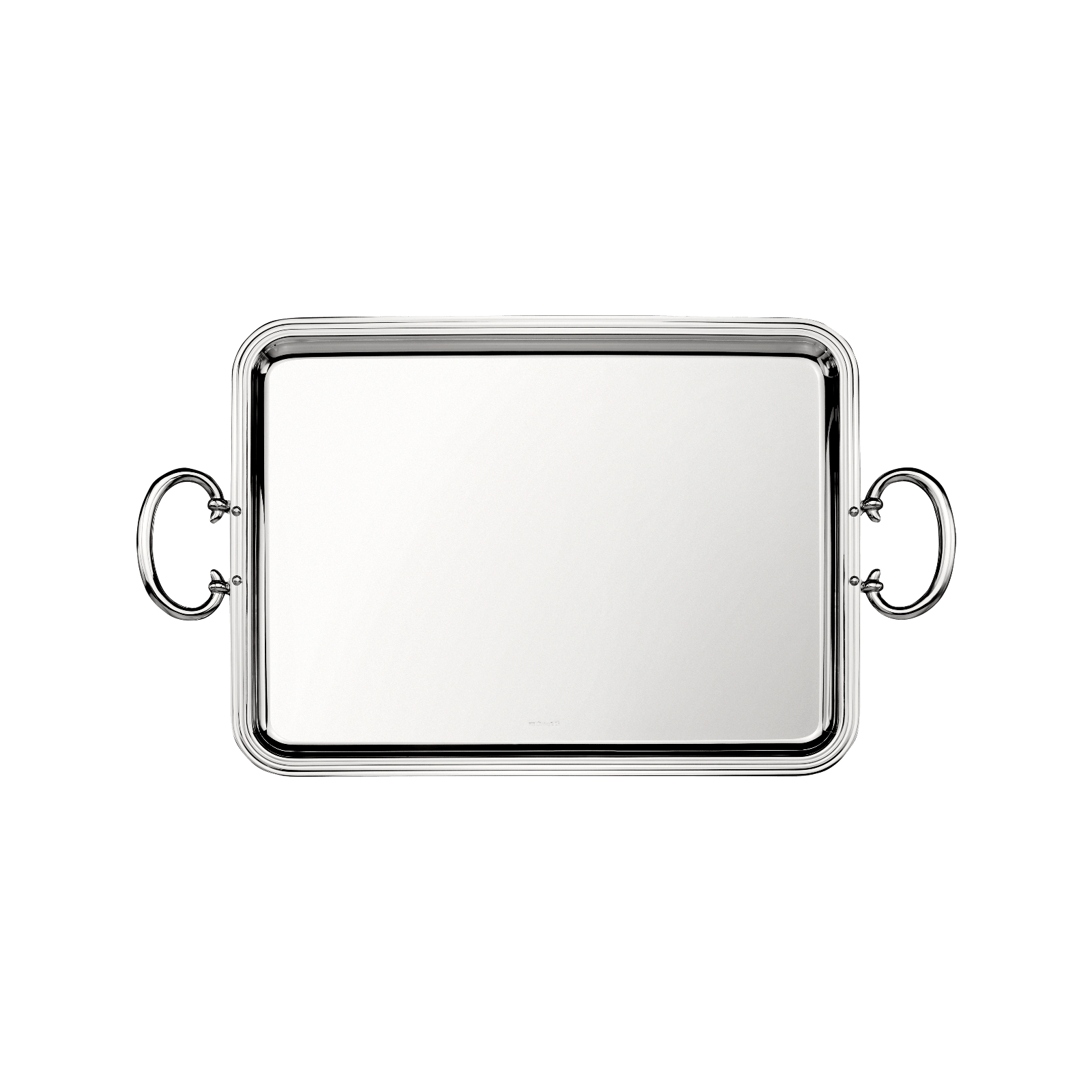Silver-Plated Rectangular Serving Tray with Handles - 17 x 12"