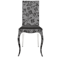 christofle stainless steel chair with leather cushion 1