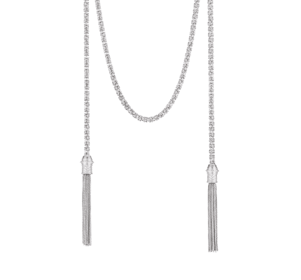 christofle sterling silver tie necklace chain  2