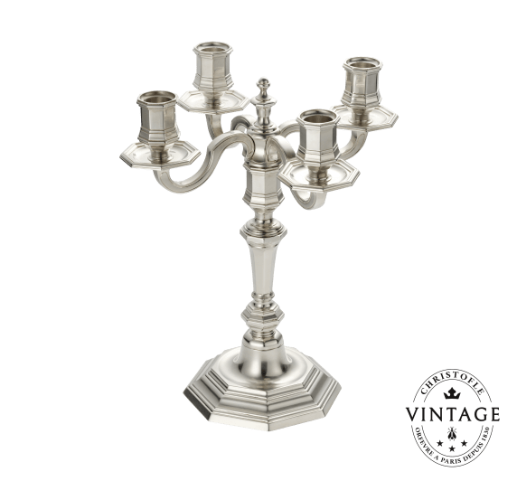 christofle four light candelabra, silverware - vintage 1