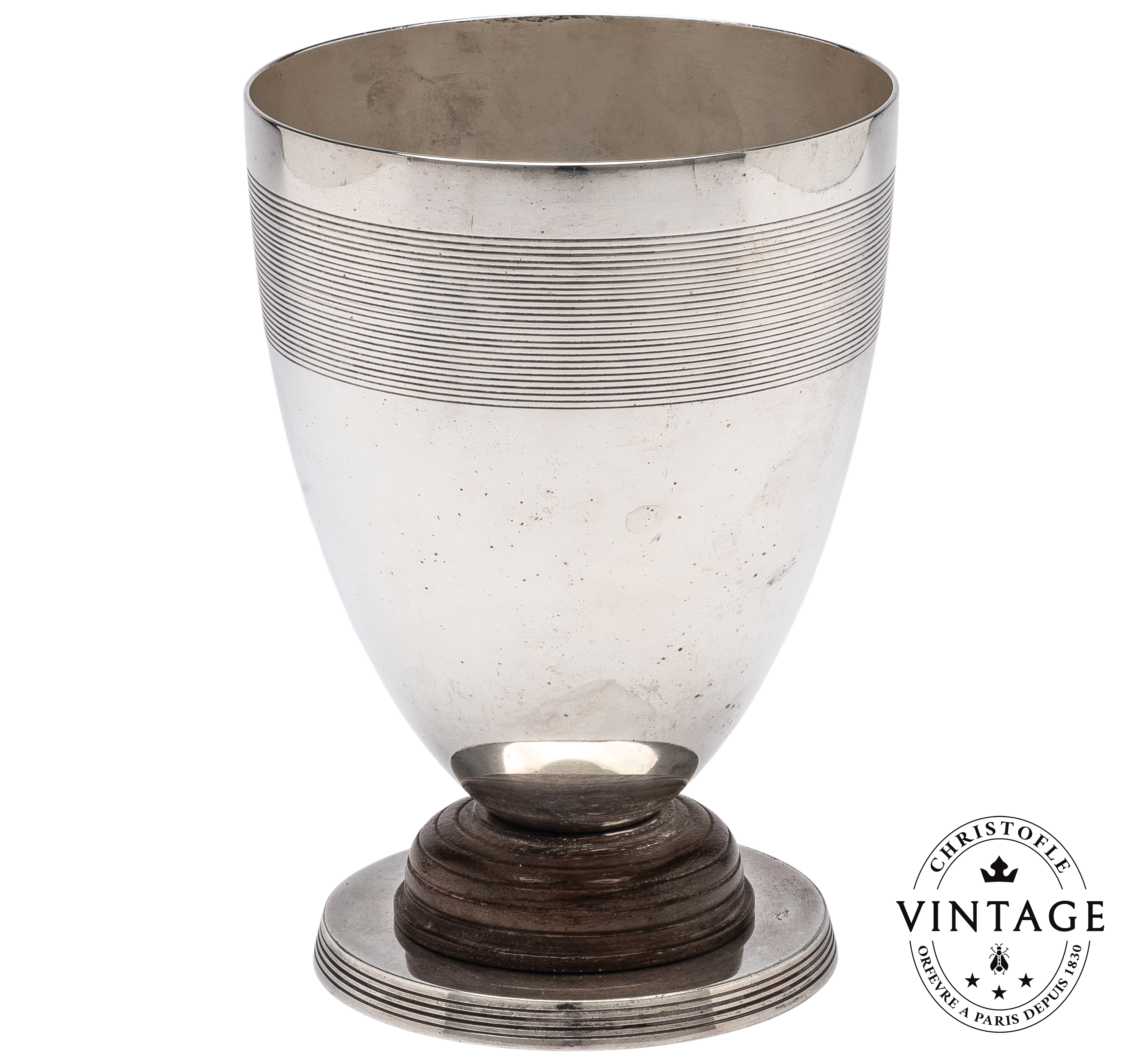 christofle vintage silver-plated wood base sport cup 1