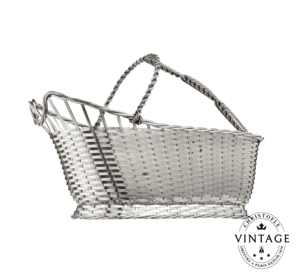 christofle vintage silvered wine basket 1