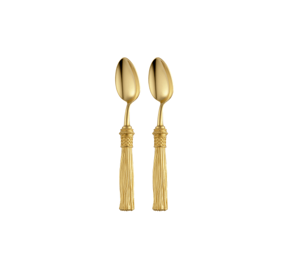christofle 2-piece silver-plated gilded coffee spoons set 0