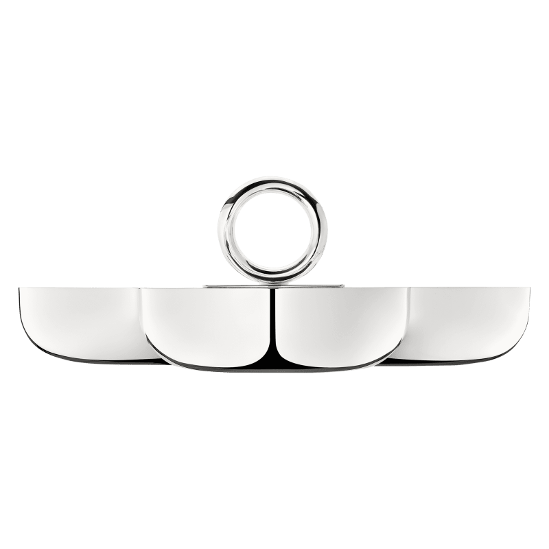 Medium Silver-Plated 3-Bowl Snack Dish Vertigo