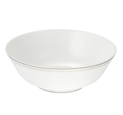Porcelain Salad Serving Bowl Platinum Finish